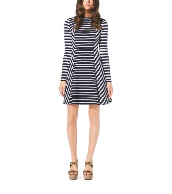 Striped Fit-and-Flare Dress | Michael Kors