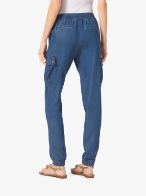 Denim Cargo Track Pants