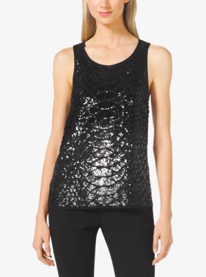 Sequined SnakePrint Top Michael Kors Canada [CA]