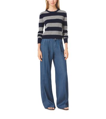 Striped Merino Wool-and-Cashmere Sweater