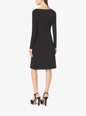 Draped Long-Sleeve Dress