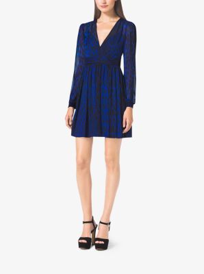 Animal-Print V-Neck Dress