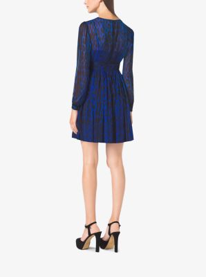 Robe &agrave; encolure en V et &agrave; imprim&eacute; animalier