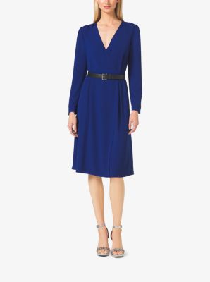 Gathered Stretch-Crepe Dress