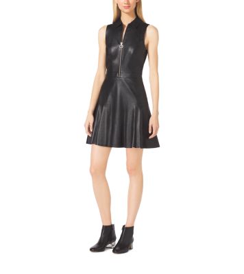 michael kors black leather dress