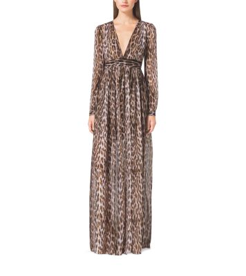 Michael kors shop leopard maxi dress