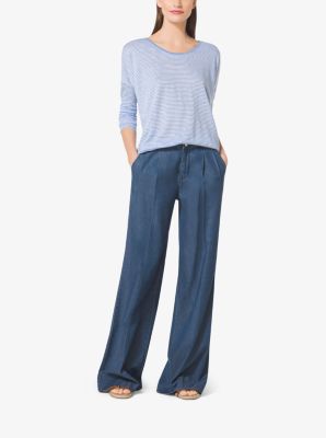 Chambray Wide-Leg Pants | Michael Kors [US]