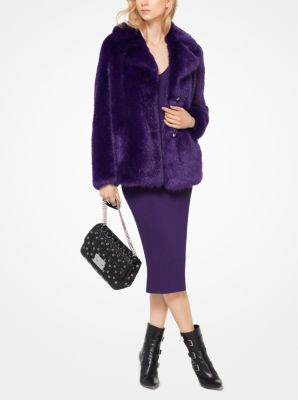 michael kors purple fur coat