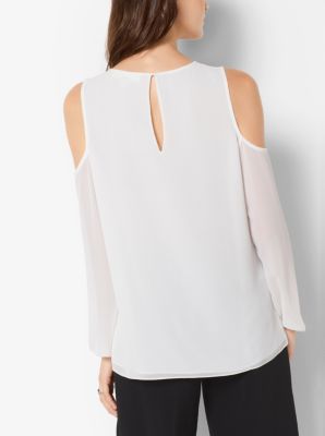 Lace-Trim Peekaboo Blouse