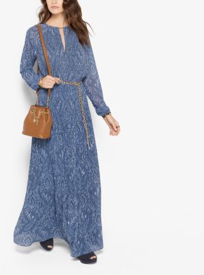 Printed Chiffon Maxi Dress Michael Kors Canada