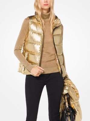 Michael kors vest womens hot sale gold