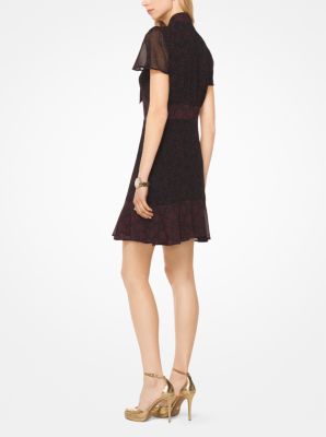 Star Chiffon Tie-Neck Dress