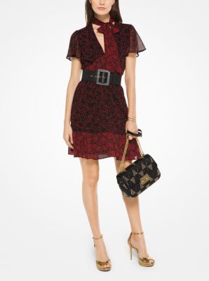 Star Chiffon Tie-Neck Dress | Michael Kors