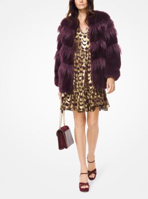 michael kors purple fur coat