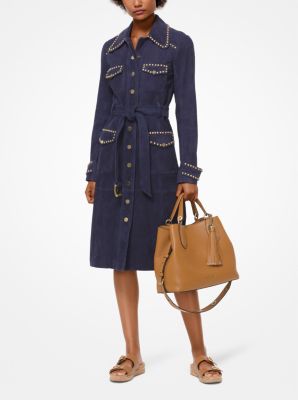 michael kors blue trench coat