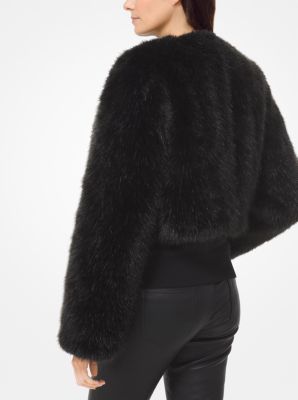 Michael kors black 2025 fur jacket