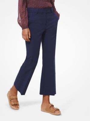 Stretch Cotton-Twill Cropped Pants