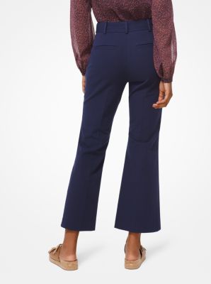 Stretch Cotton-Twill Cropped Pants