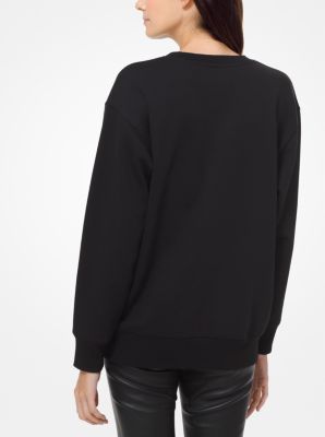 Sudadera de algod&oacute;n rizado franc&eacute;s con adornos