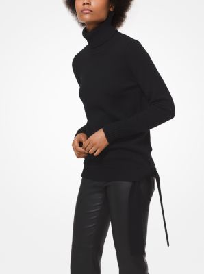 Merino Wool-Blend Side-Tie Turtleneck image number 0