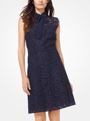 Corded Lace Tie-Neck Dress image number 0