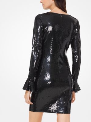 Sequined Bell-Cuff Dress