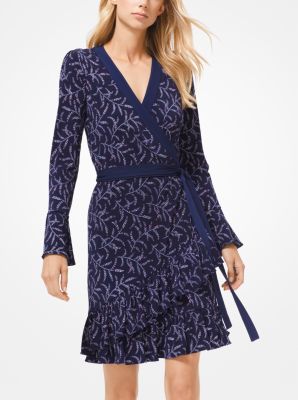 Botanical Matte Jersey Wrap Dress Michael Kors Canada