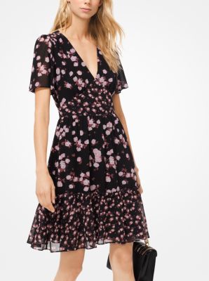 Michael kors mixed outlet botanical print georgette dress