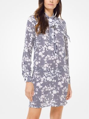 michael michael kors floral georgette shirtdress