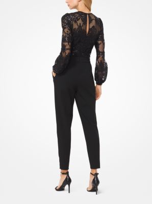 Michael kors 2025 sequined mesh jumpsuit