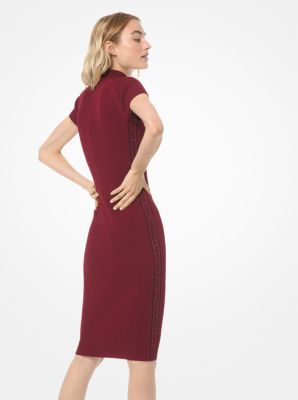 Logo Tape Ribbed Knit Dress Michael Kors Canada