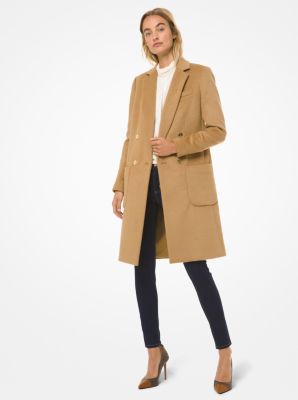 Wool Blend Double Breasted Coat Michael Kors