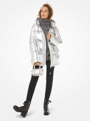 Metallic Quilted Puffer Jacket 