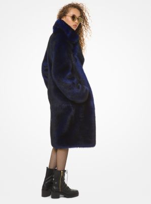 michael kors faux fur coat black