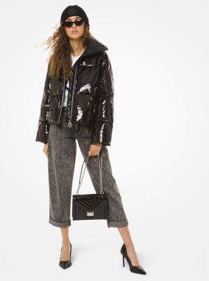 Sequined Ciré Puffer Jacket | Michael Kors