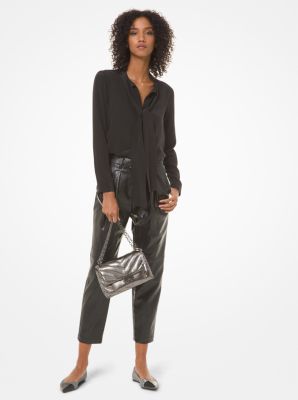 Faux Leather Pleated Pants image number 2