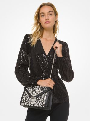 Mirror Dot Jersey Crossover Top