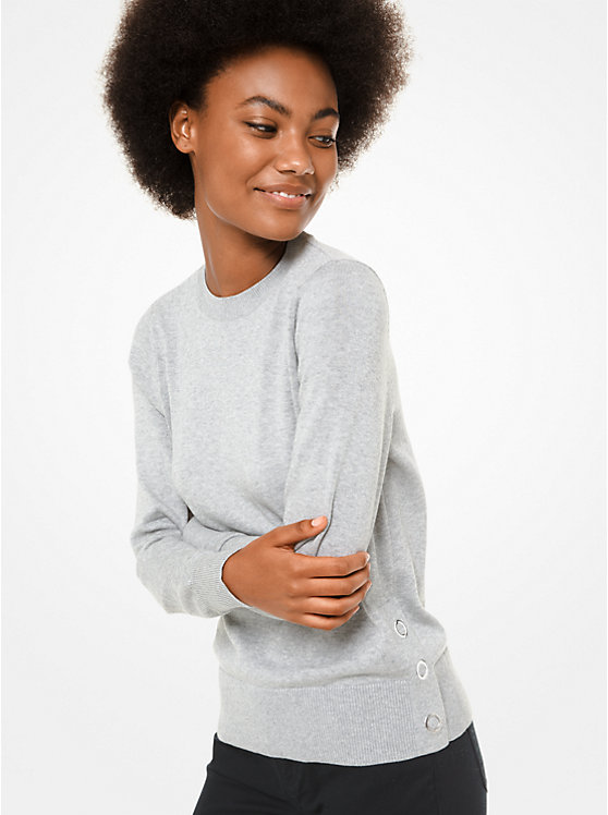 Cotton and Viscose Side Snap Sweater image number 0
