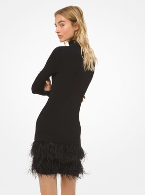 michael kors feather embroidered dress