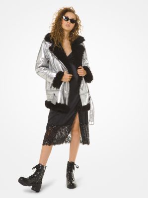 Abito sottoveste in raso e pizzo con paillettes