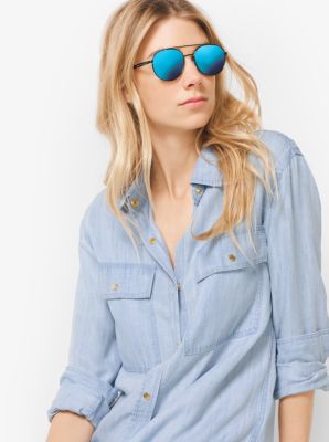 michael kors lon rounded aviator sunglasses