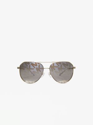 Michael kors lon 2024 rounded aviator sunglasses