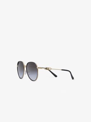 Michael Kors EMPIRE AVIATOR - Gafas de sol - light gold/white/dorado 