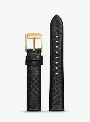 Runway Snake-Embossed Leather Watch Strap