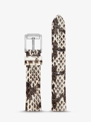 Runway Snake-Embossed Leather Watch Strap