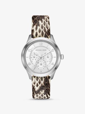 Runway Snake-Embossed Leather Watch Strap