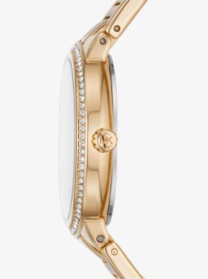 Mini Gabbi Pavé Gold-Tone Watch and Heart Bracelet Set