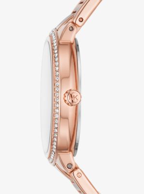 Mini Gabbi Pavé Rose Gold-Tone Watch and Heart Bracelet Set image number 1