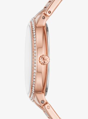 Mini Gabbi Pavé Rose Gold-Tone Watch and Heart Bracelet Set image number 1