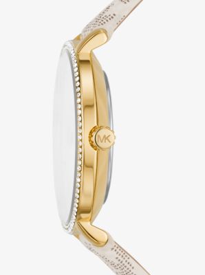 Pyper Logo and Gold-Tone Watch and Bracelet Set | Michael Kors